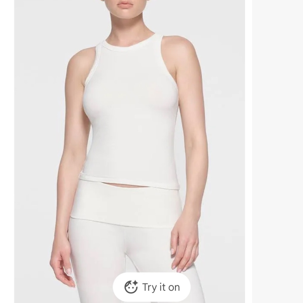 SKIMS cotton Tank Top in marble xs NWT